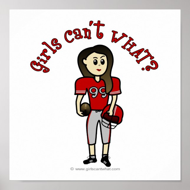 Light Red Girls Football Poster (Vorne)