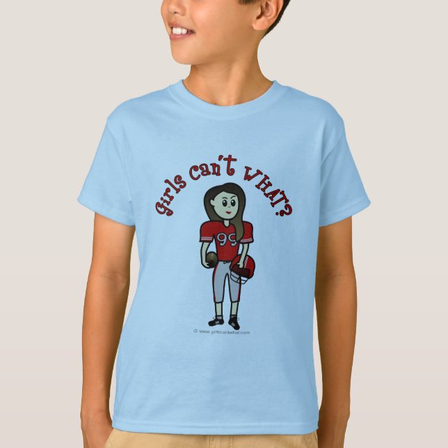 Light Red Girls Football T-Shirt (Vorderseite)