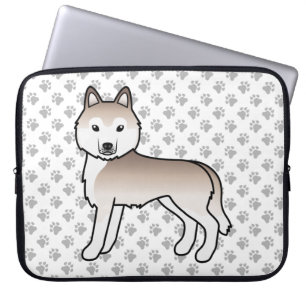 Light Red Siberian Husky Niedlich Cartoon Dog Laptopschutzhülle