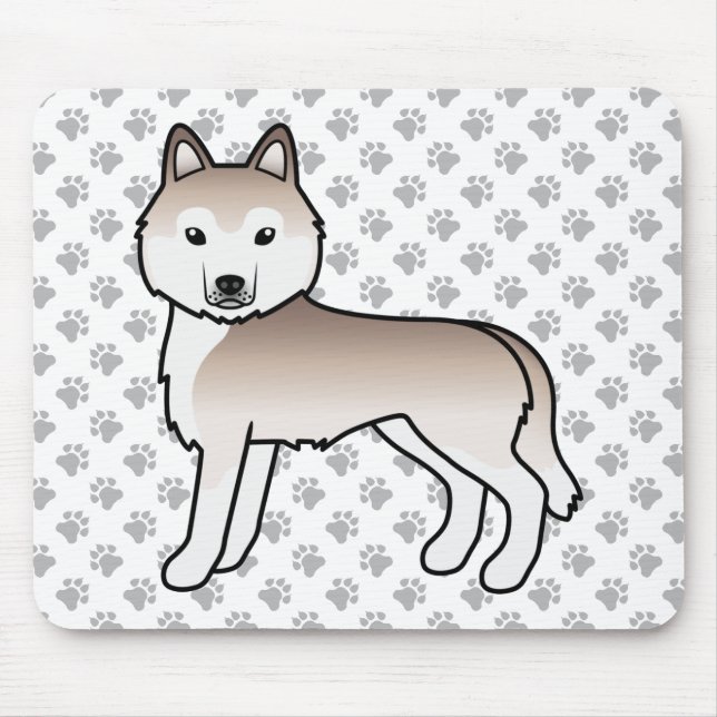 Light Red Siberian Husky Niedlich Cartoon Dog Mousepad (Vorne)