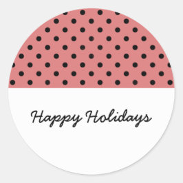 Light Red Sweet Polka Dot Holiday Stickers