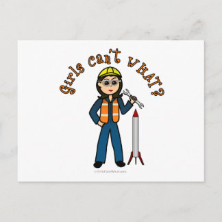 Light Rocket Scientil Girl Postkarte