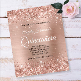 Light Rose Gold Glitzer Quinceñera Flyer