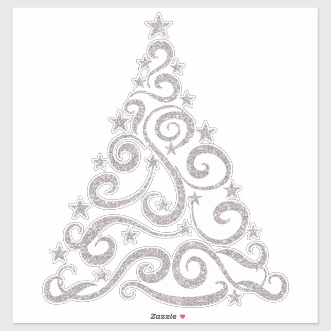 Light Rose Gold Imitate Glitzer | Weihnachtsbaum Aufkleber (Blatt)