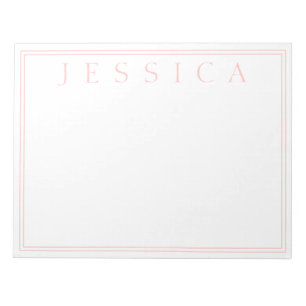 Light Rose Pink   Ihr Name Notizblock