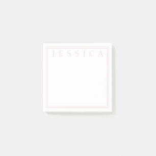 Light Rose Pink   Ihr Name Post-it Klebezettel