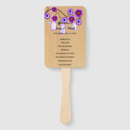 Light Rustic Lila Floral Mason Jars Wedding Fächer