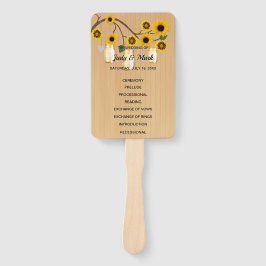 Light Rustic Yellow Floral Mason Jars Wedding Fächer