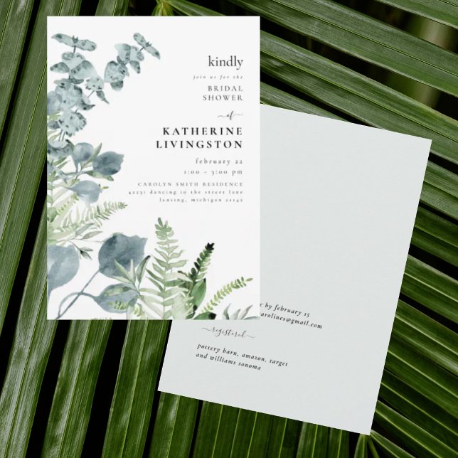Light Sage Foliage Elegantes Brautparty Einladung (Von Creator hochgeladen)