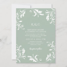 Light Sage Green Wedding Vintag Elegante Wirbel