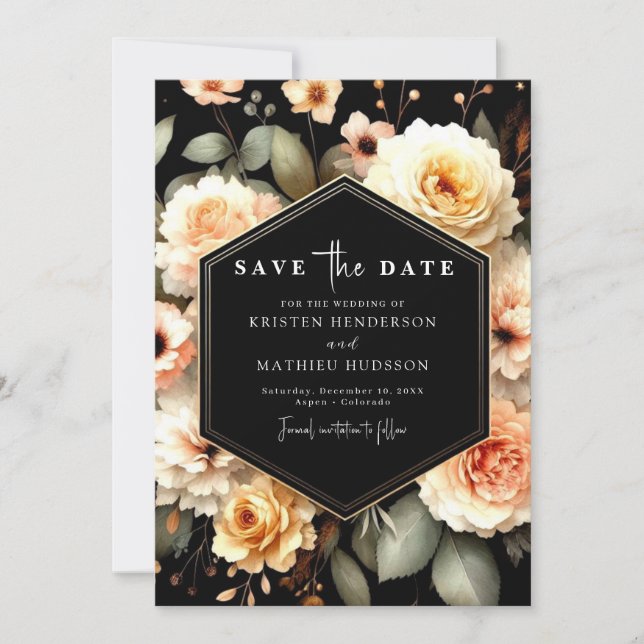 Light Sage Modern Peach Wedding Save The Date (Vorderseite)