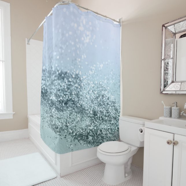 Light Sea Blue Glitzer #1 Duschvorhang (Beispiel)