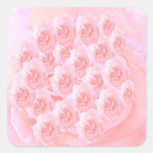 Light Shade Rote Rose Bouquet Quadratischer Aufkleber