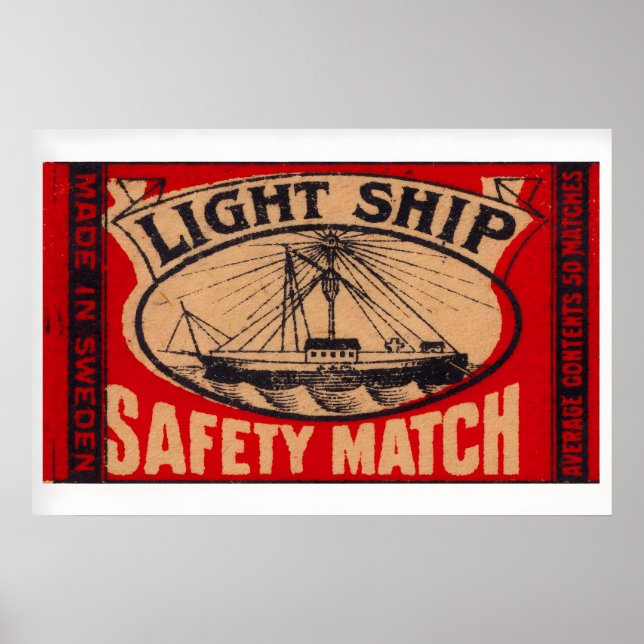 Light Ship - Matchbox Print - Sweden Wall Art Poster (Vorne)