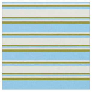 Light Sky Blue, Beige & Green Colos Muster Stoff