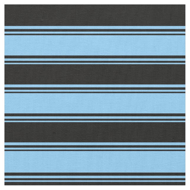 Light Sky Blue & Black Colos Muster Stoff (Nahaufnahme)