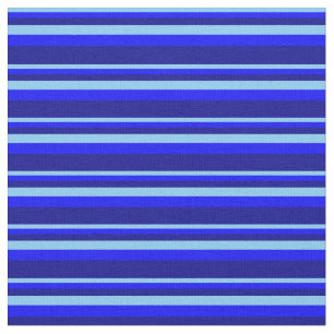 Light Sky Blue, Blue und Dark Blue Colored Lines Stoff
