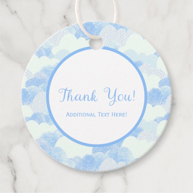 Light Sky Blue Clouds Gastgeschenk Vielen Dank Geschenkanhänger (Vorderseite)
