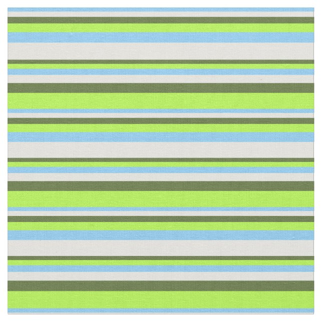 Light Sky Blue, Cyan, Olive Green & Light Green Stoff (Nahaufnahme)