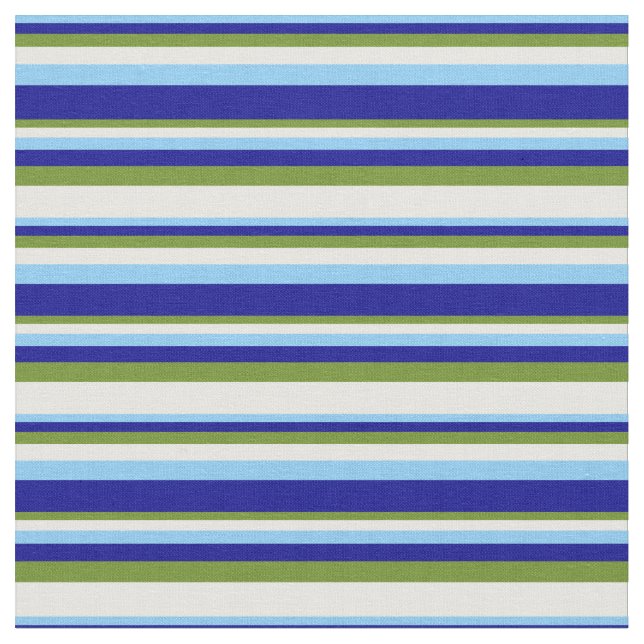 Light Sky Blue, Dark Blue, Green und Mint Cream Stoff (Nahaufnahme)