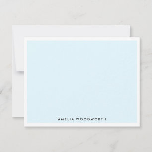 Light Sky Blue Elegante Klassisches Minimalistisch Mitteilungskarte