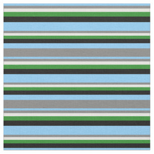 Light Sky Blue, Grau, Mint Cream, Green & Black Stoff