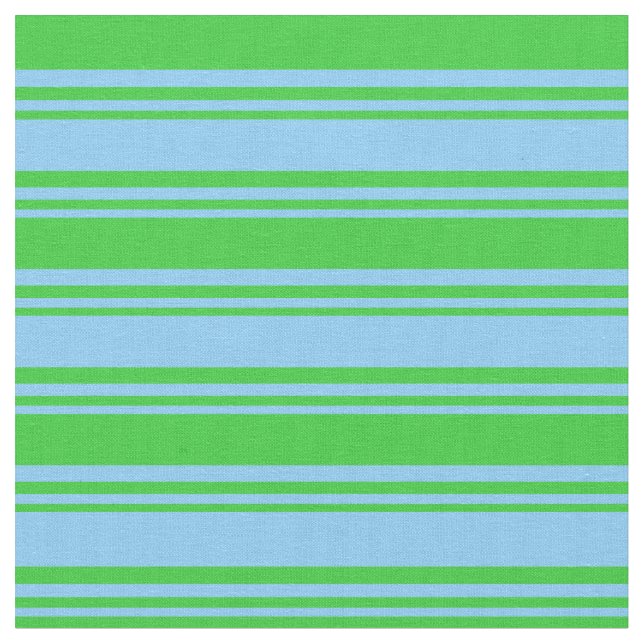 Light Sky Blue & Lime Green farbige Streifen Stoff (Nahaufnahme)