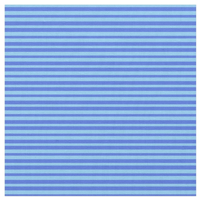Light Sky Blue & Royal Blue Coloes Lined Pattern Stoff (Nahaufnahme)