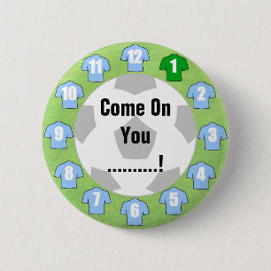 Light Sky Blue Shirts Football Fan Button Abzeiche