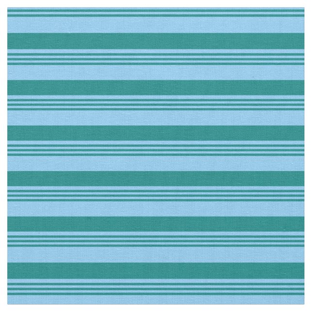 Light Sky Blue und Aquamarin Stripes Muster Stoff (Nahaufnahme)