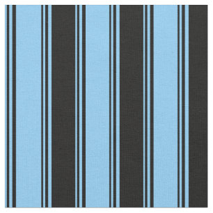 Light Sky Blue und Black Cfarbene Streifen Stoff