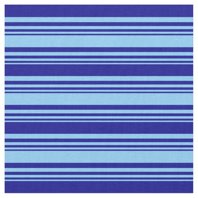 Light Sky Blue und Dark Blue farbige Streifen Stoff (Nahaufnahme)