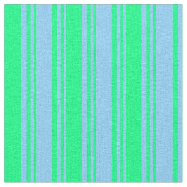 Light Sky Blue und Green Colos Streifen Stoff (Nahaufnahme)