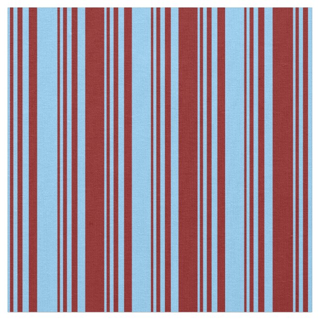 Light Sky Blue und Maroon Lined Pattern Stoff (Nahaufnahme)