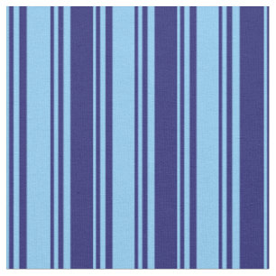 Light Sky Blue und Midnight Blue Lined Pattern Stoff