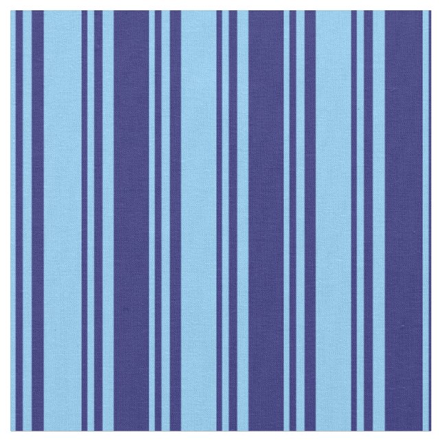 Light Sky Blue und Midnight Blue Lined Pattern Stoff (Nahaufnahme)