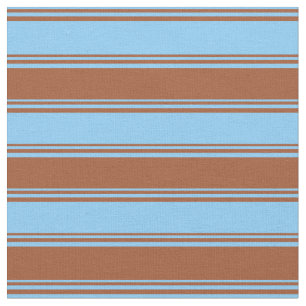 Light Sky Blue und Sienna Streifen/Linienmuster Stoff
