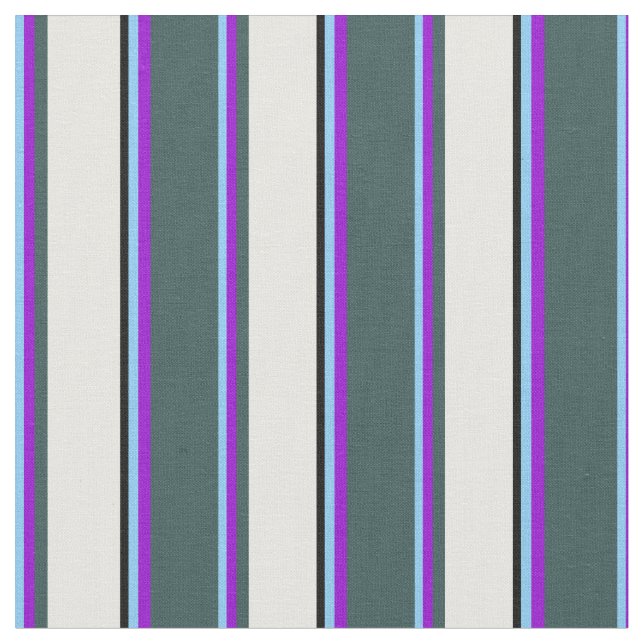 Light Sky Blue, Violet, Grau, Mint Cream & Black Stoff (Nahaufnahme)