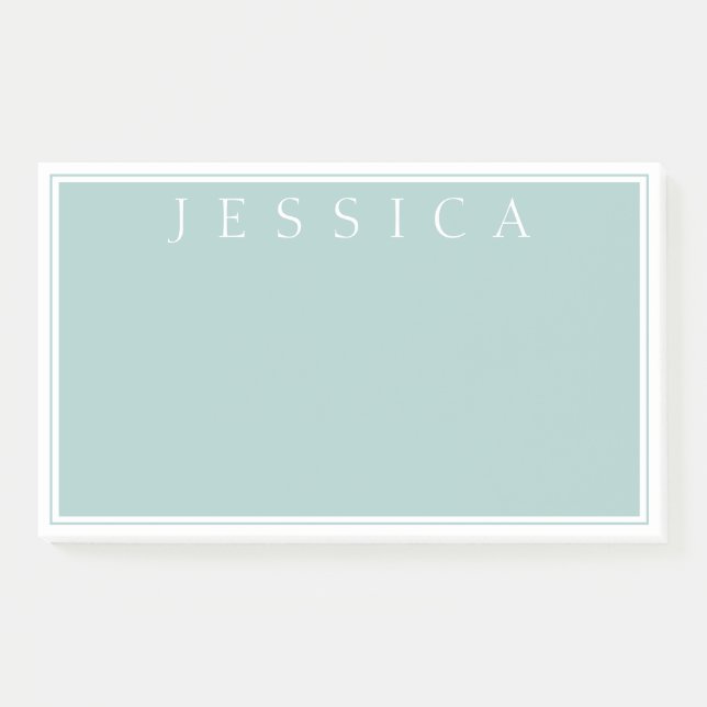 Light Slate Blue Gray | Ihr Name Post-it Klebezettel (Vorderseite)