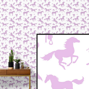 Light Soft Pink Mauve Horse Thema Tapete