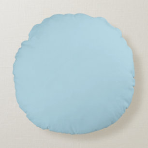 Light Spun Sugar Blue, Solid Color Pastellblau Rundes Kissen