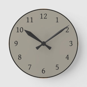 Light Steel Gray Solid Color Runde Wanduhr