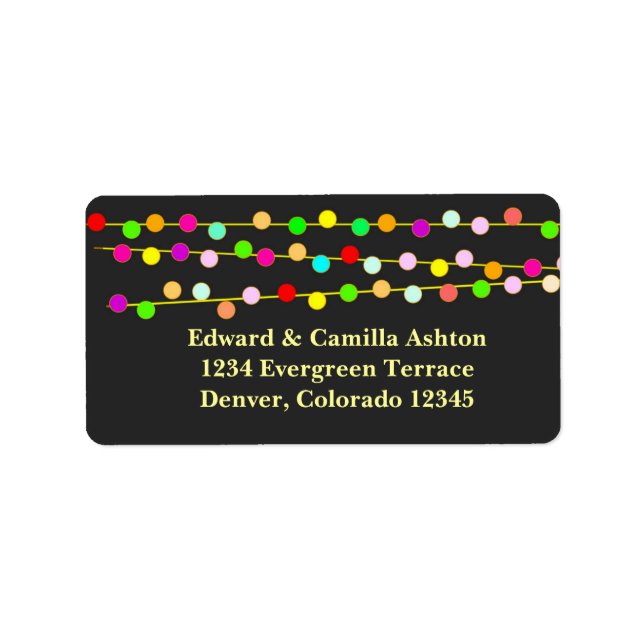Light Strings Anpassbare Weihnachtsadressen Adressaufkleber (Vorne)