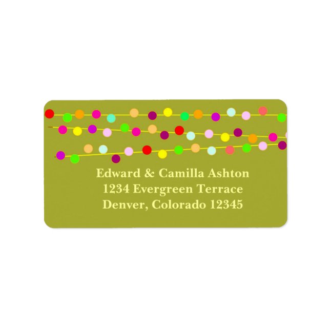 Light Strings Anpassbare Weihnachtsadressen Adressaufkleber (Vorne)