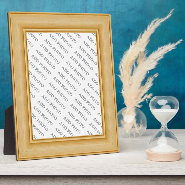 Light Tan Basic Holzrahmen vergrößern Foto Plaque Fotoplatte (Seite)