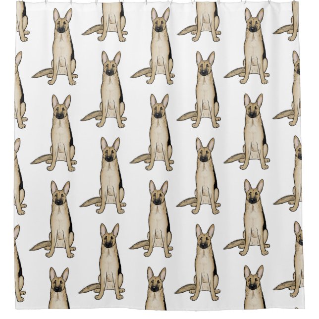 Light Tan German Shepherd Dogs Pattern Duschvorhang (Vorderseite)