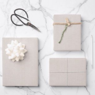 Light Tan Look of Fabric Geschenkpapier Set