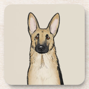 Light Tan und Black German Shepherd Dog   Pet Art Getränkeuntersetzer