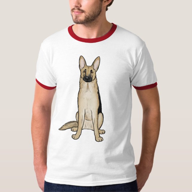 Light Tan und Black German Shepherd Dog | Pet Art T-Shirt (Vorderseite)