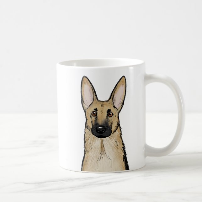 Light Tan und Black German Shepherd Kaffeetasse (Rechts)